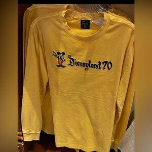 Disneyland Resort 70th anniversary Yellow Long Sleeve Shirt Size XL NWOT vault